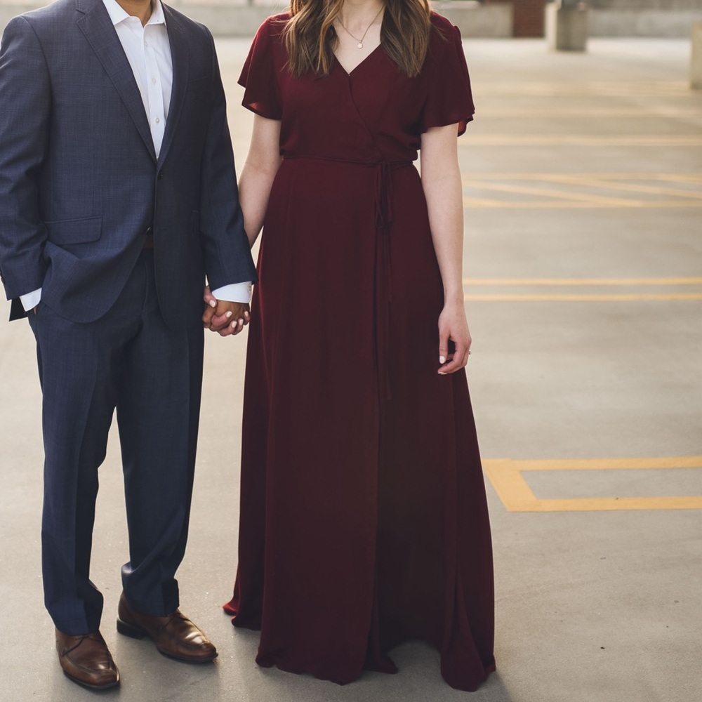 Lulu’s Burgundy Wrap Maxi Dress